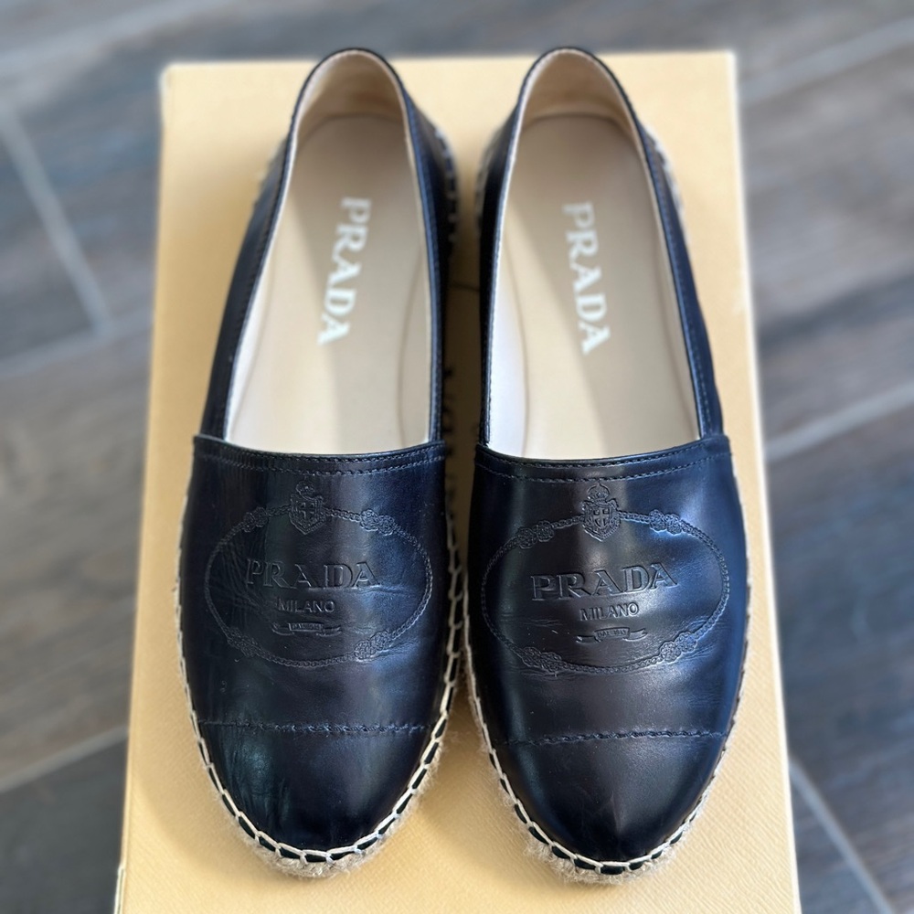 Like New Prada Leather Espadrilles - Black - Women’s Sz 37 (US 7)
